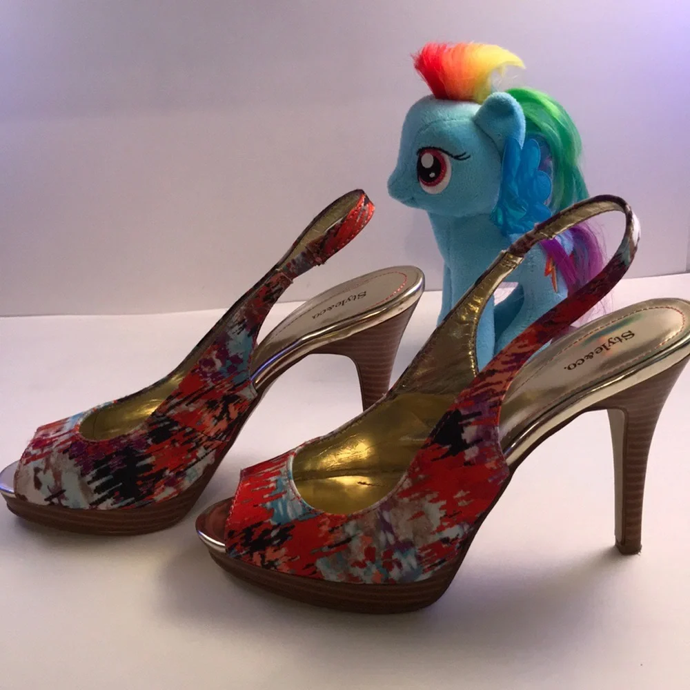 Style&Co. multicolor sling back peep toed shoes  7‎ - Picture 8 of 8